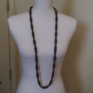 🌷Givency Vintage Chocolate Beaded Necklace 43"